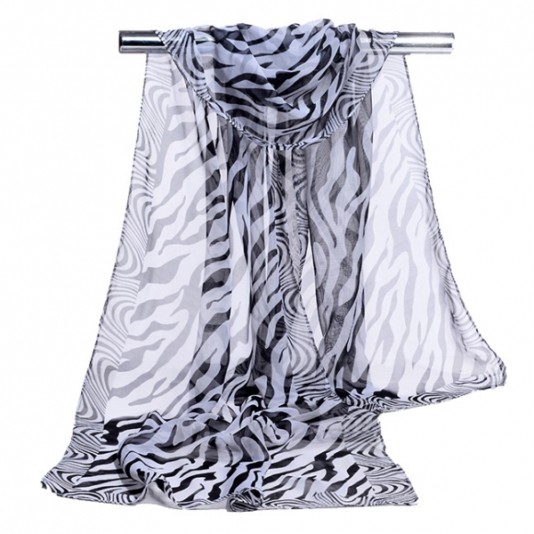 Zebra Skin Pattern Fashion Ladies Scarves Chiffon Scarf Womens Shawls