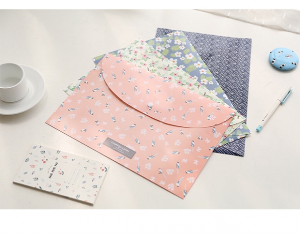 4pk Garden Birds Flowers Floral Fashion A4 Plastic Document Wallets File Folders