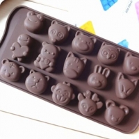 15 Animals Tiger Monkey Cat Silicone Mould Chocolate Fondant Jelly Ice Cube Mold
