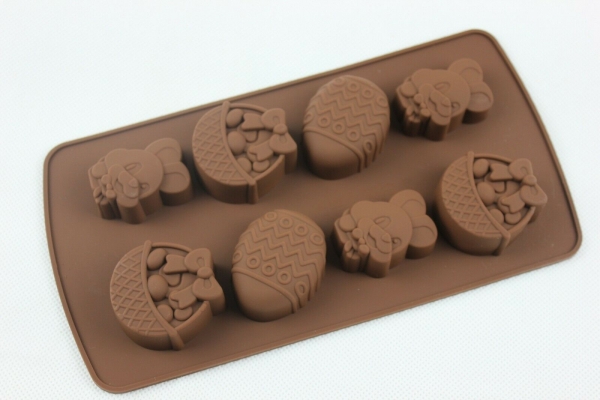 8 Easter Bunny Eggs Rabbit Silicone Mould Chocolate Fondant Jelly Ice Cube Mold