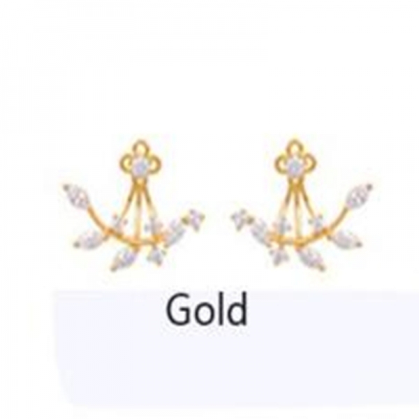 Fashion Leaves Diamante Earrings