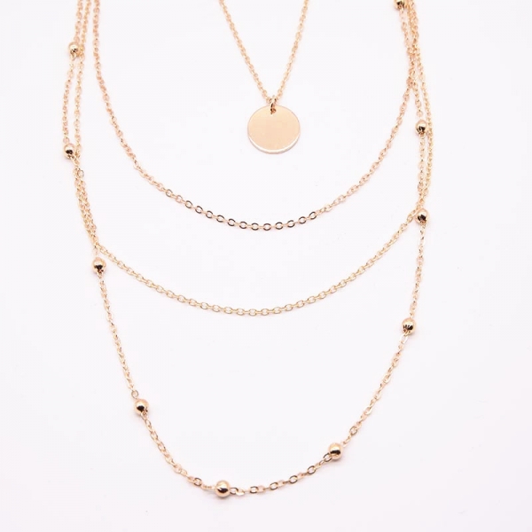 Multilayer Stainless Steel Puzzle Pendant Couple Necklace Set Lovers Gift