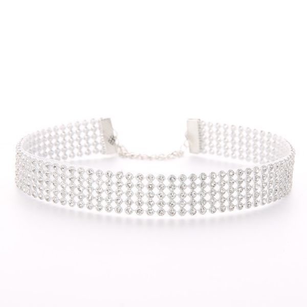 Diamante Crystal Choker Stainless Steel Puzzle Pendant Couple Necklace Set Lovers Gift