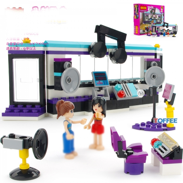 Girls Music Studio Karaoke Party Building Bricks Construction Blocks Toy Set