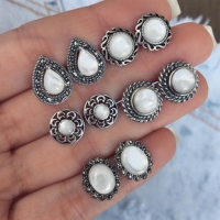 Bohemia Style Set Cobblestone Earrings