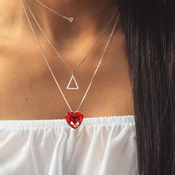 Multilayer Gemstone Stainless Steel Puzzle Pendant Couple Necklace Set Lovers Gift