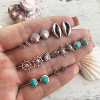 Bohemia Style Set Turquoise Earrings