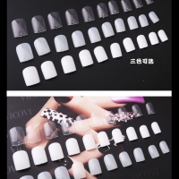 600 Short Square False Nail Tips Full Coverage Fake Nails With Glue Nail File