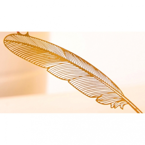 Gold Bird Feather Metal Cute Bookmarks For Books Book Markers Readers Gift
