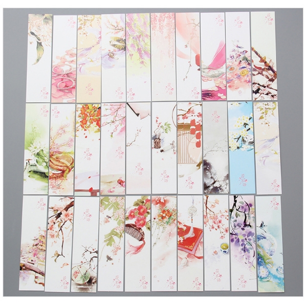 30pc Country Flowers Floral Paper Bookmarks For Books Book Markers Readers Gift