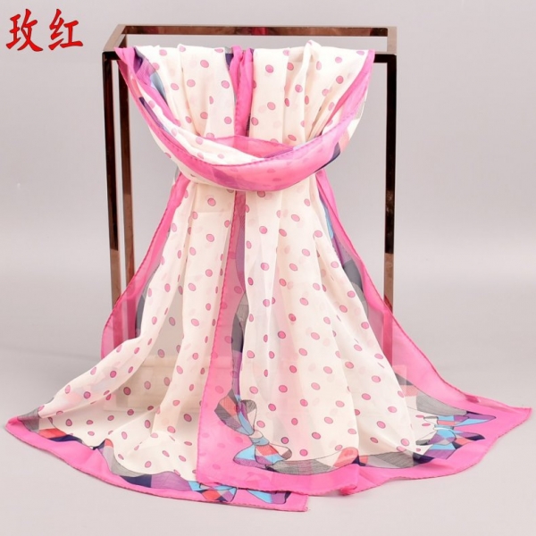 Dots Patterned Fashion Ladies Scarves Chiffon Scarf Womens Shawls X486