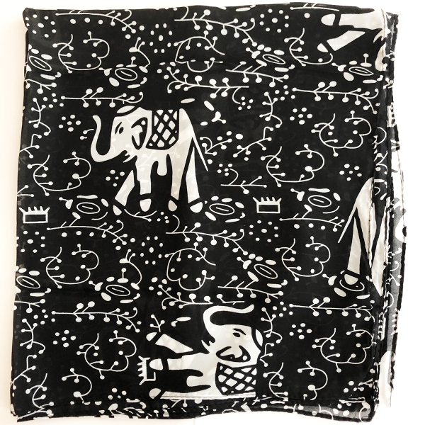 Indian Elephants Patterned Fashion Ladies Chiffon Scarf Womens Shawl GDC029