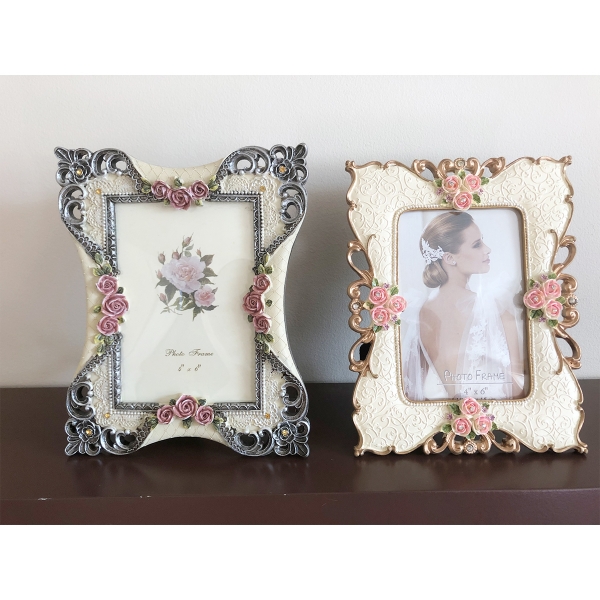 6x4 Rose Flowers Vintage Style Freestanding Photo Frame