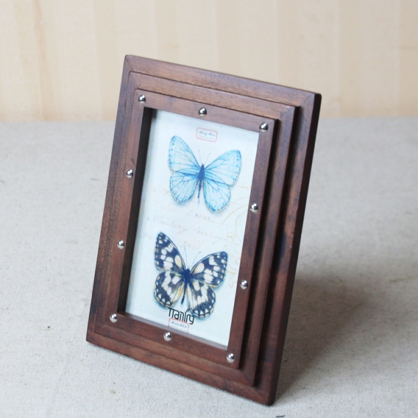 6x4 Rustic Shabby Chic Oak Colour Wooden Freestanding Wall Mounted Photo Frame