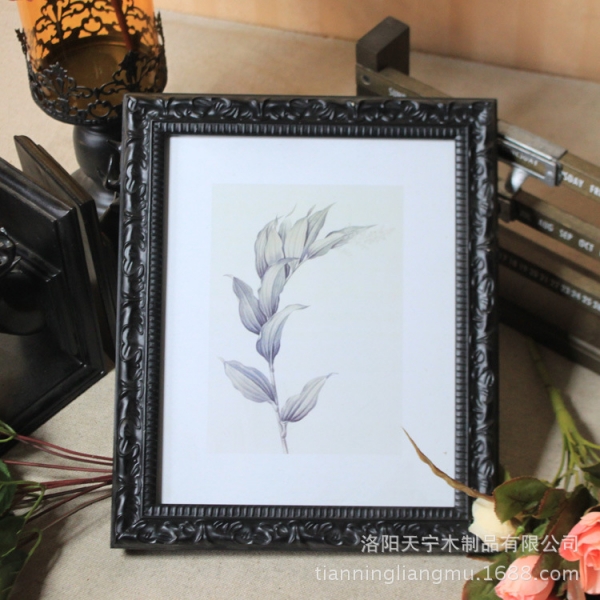 5x7 Luxury Rustic Shabby Chic Black Wooden Freestanding Wall Mounted Photo Frame