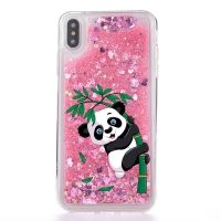 Giant Panda Blue Pink Gitter Glitter Liquid Hard Phone Case iPhone Cover