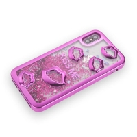 Glitter Liquid Sexy Lips Rose iPhone 6 6S Phone Case