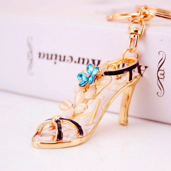High Heel Shoe Crystal Diamante Rhinestone Bag Charms Handbag Keyrings Pendant