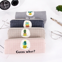 Cute Cactus Plants Fabric Pencil Cases Cosmetics Make Up Bags Pen Pouches