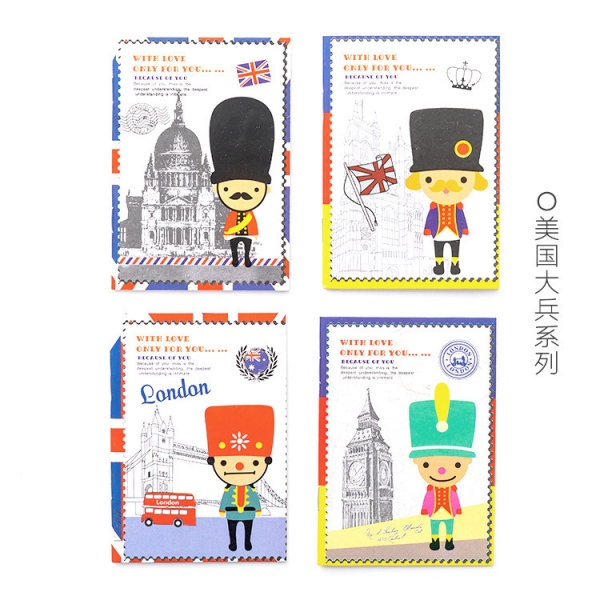 4pk Postcard Style London Bridge Big Ben Tourist Attractions Mini Notebooks