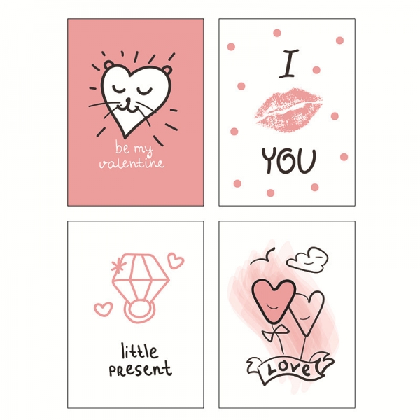 4pk Love You Hearts Cute Mini Notebooks Small Notepads Pocket Memo Pads