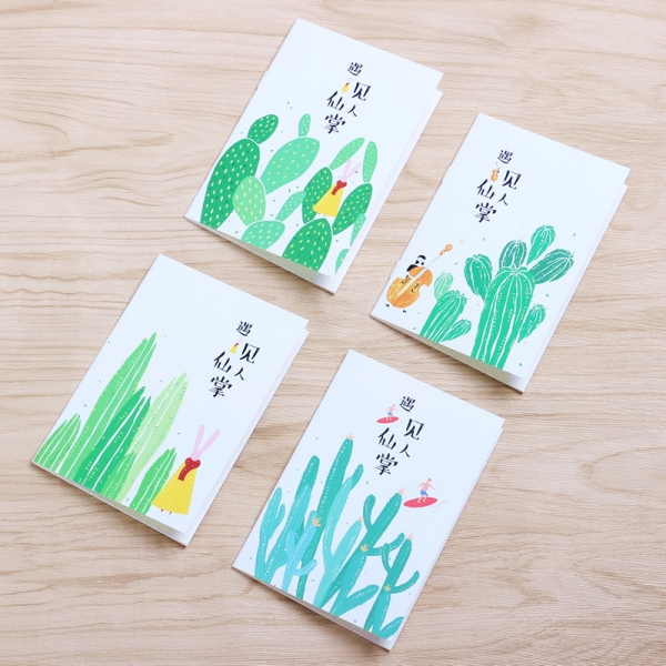 4pk Cactus Plants Mini Notebooks Small Notepads Notes Pad Pocket Memo Pads