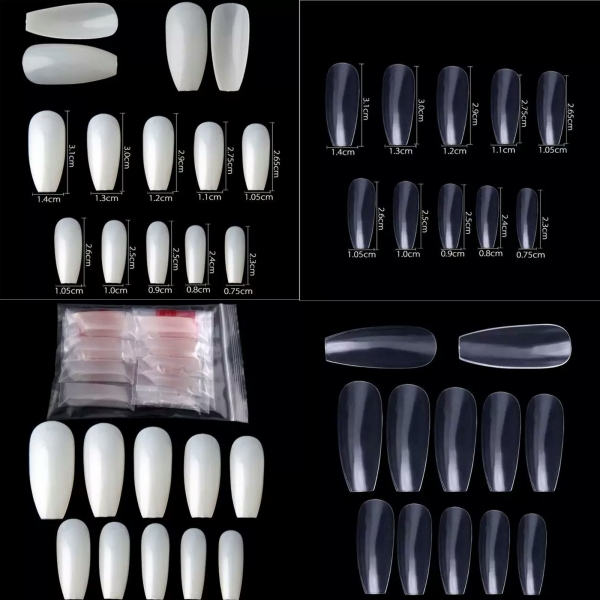 600 Ballerina Coffin False Nail Tips Full Coverage Fake Nails With Glue Nail File