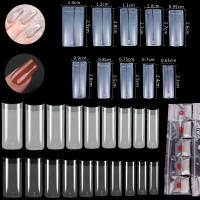 500pcs French Square False Nail Tips Fake Nails With Glue Nail File