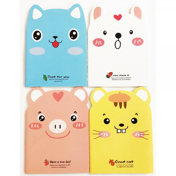 Animals Dog Cat Piglet Squirrel Notebooks Small Notepads Pocket Memo Pads