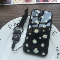 Daisy Flowers Black Glossy iPhone 7 Plus 8 Plus Phone Case
