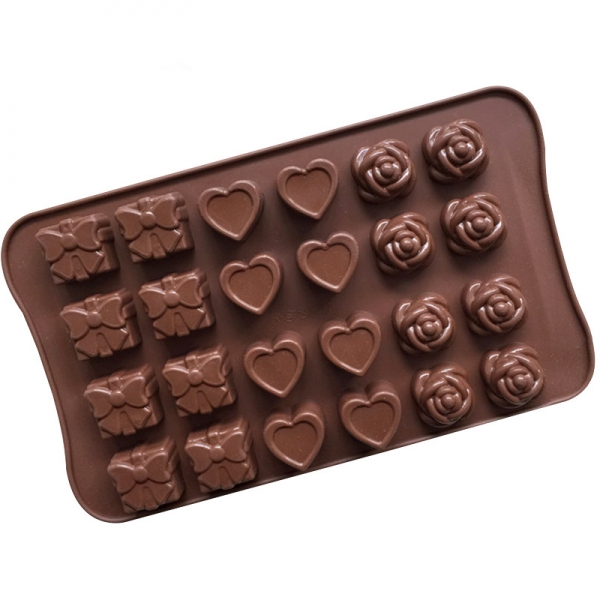 Rose Flowers Love Hearts Birthday Gifts Silicone Mould Chocolate Fondant Mold