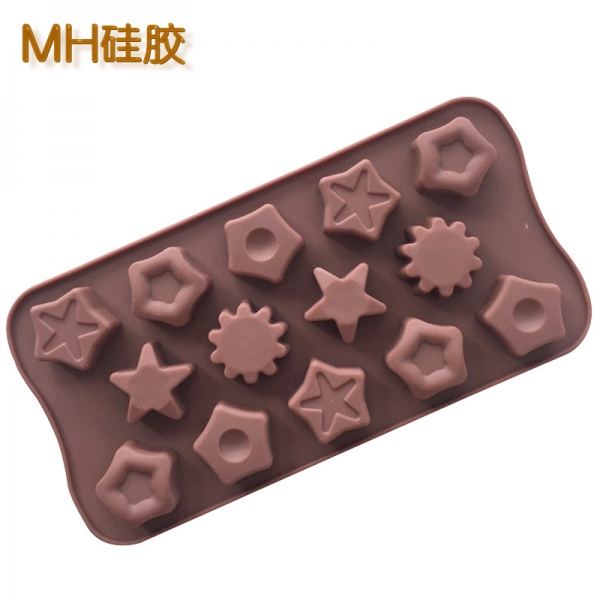 14 Stars Cupcakes Puddings Silicone Mould Chocolate Fondant Jelly Ice Cube Mold