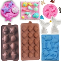 Shells Starfish Fish Silicone Sugarcraft Mould Chocolate Fondant Jelly Mold