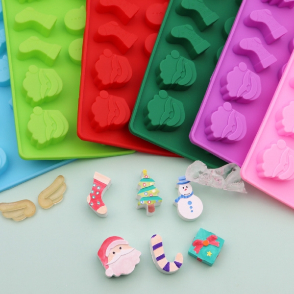 Santa Claus Snowman Christmas Tree Xmas Gift Silicone Mould Chocolate Fondant