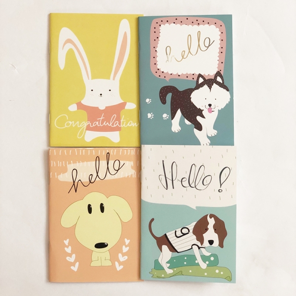 4pk Puppy Dogs Pet Rabbit Cute Mini Notebooks Small Notepads Pocket Memo Pads