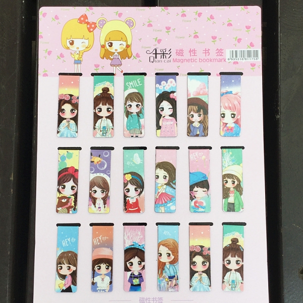 18pc Adorable Girls Magnetic Bookmarks Book Markers With Magnet