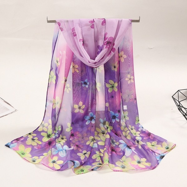 Daisy Flowers Fashion Floral Ladies Scarves Chiffon Scarf Womens Shawls N370