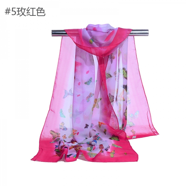 Butterflies Patterned Fashion Ladies Scarves Chiffon Scarf Womens Shawls N202