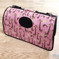 Pink Giraffe Animals Ventilated Pet Travel Bag Cat Carrier Soft Crate Puppies Small Dogs