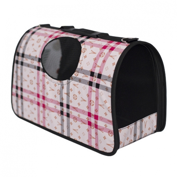 Pink Flowers Ventilated Pet Travel Bag Cat Carrier Soft Crate Puppies Small Dogs