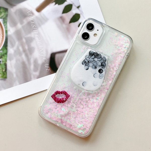 Glitter Liquid - Lip Wine White iPhone 6 6S Phone Case