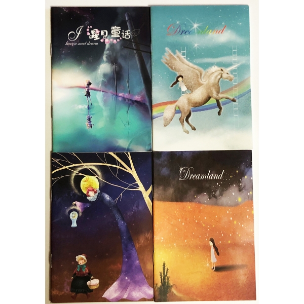 4pk Fairy Tale Story Unicorn Mini Notebooks Girls Small Notepads Pocket Memo Pad