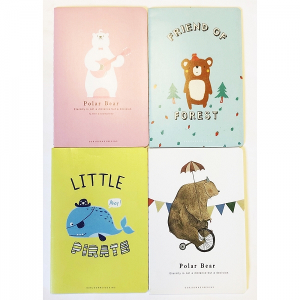 Funky Animals Polar Bear Brown Bear Whale A5 Cute Notebooks Notepads Notes Pad