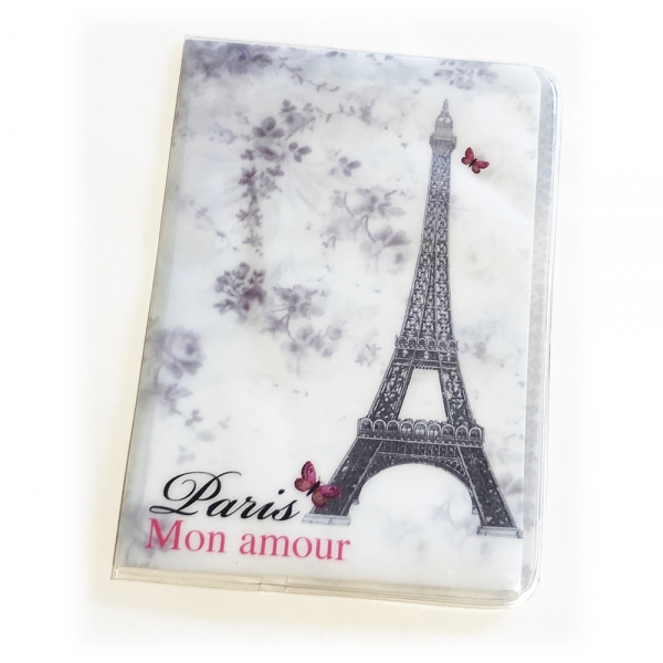 Paris Eiffel Tower Passport Cover Travel ID Holder Wallet Case Card Ticket Pouch