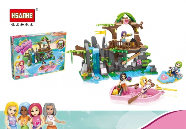 Girls Seaside Holiday House Party Building Bricks Construction Blocks Toy Set