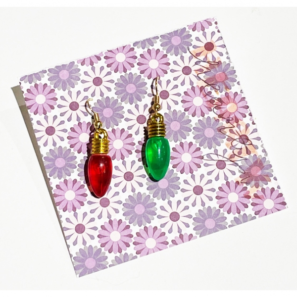 Girls Handmade Christmas Lightbulb Earrings