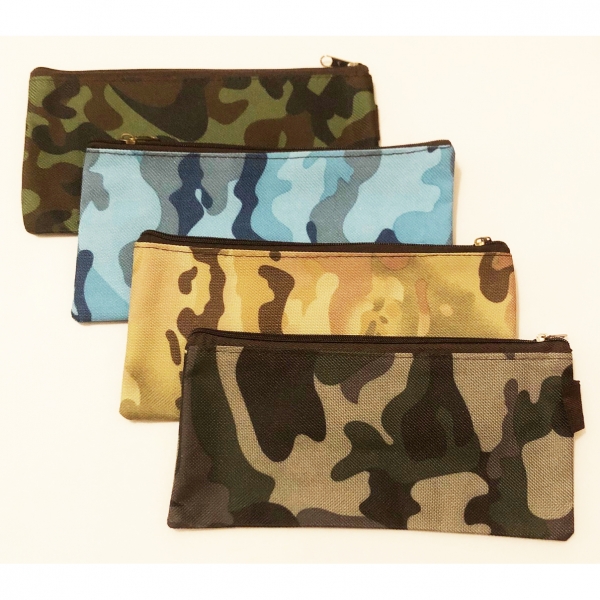 Camouflage Patterned Canvas Cute Pencil Cases Cosmetics Make Up Bags Pen Pouches