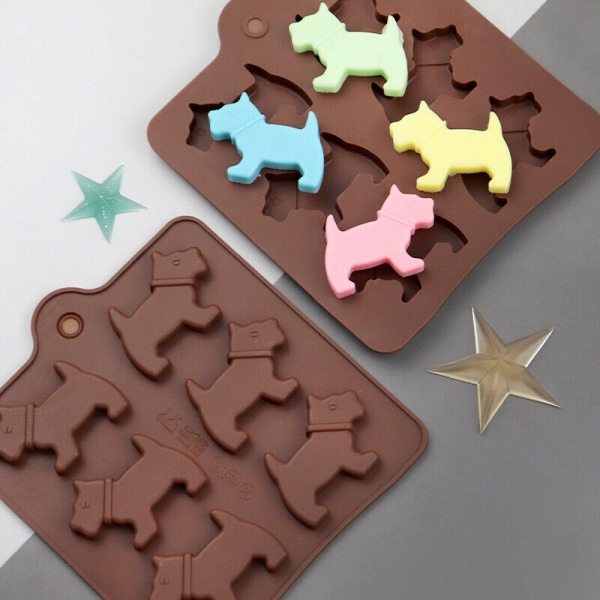 Dogs Puppies Pet Silicone Mould Chocolate Fondant Jelly Ice Cube Soap Mold