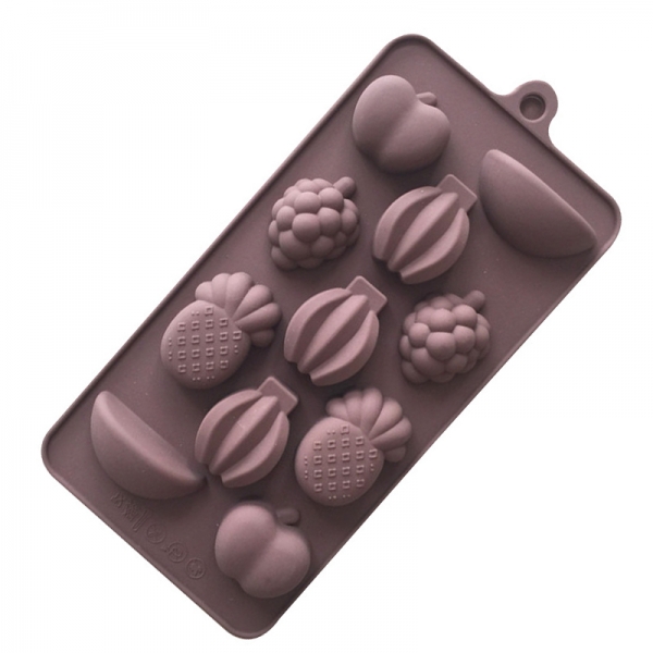 Fruits Apple Banana Pineapple Grape Melon Silicone Mould Chocolate Ice Cube Mold