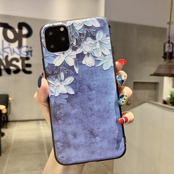 Beautiful Flowers In Purole Background Glitter Liquid Hard Phone Case Silicone Rubber Soft Cover iPh